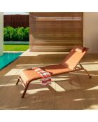 2 Chaises longue Napoli corail - 193x62x34/87 cm