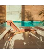 2 Chaises longue Napoli corail - 193x62x34/87 cm