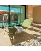 2 Chaises longue Napoli vertes - 193x62x34/87 cm