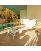 2 Chaises longue Napoli blanches - 193x62x34/87 cm