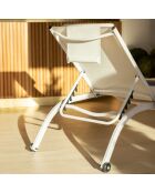 2 Chaises longue Napoli blanches - 193x62x34/87 cm