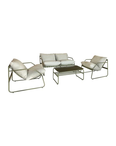 Salon de jardin Florence en acier gris/vert