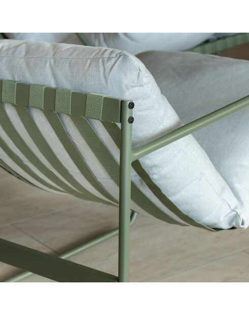 Salon de jardin Florence en acier gris/vert