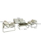 Salon de jardin Florence en acier gris/vert