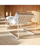 Salon de jardin Florence en acier gris/blanc
