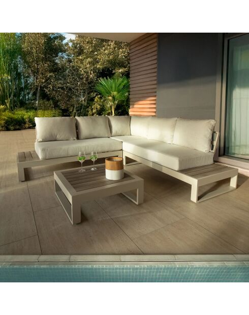 Salon de jardin Riva Bella avec table basse sable