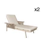 2 Chaises longues Figari sable - 116x54.5x34 cm