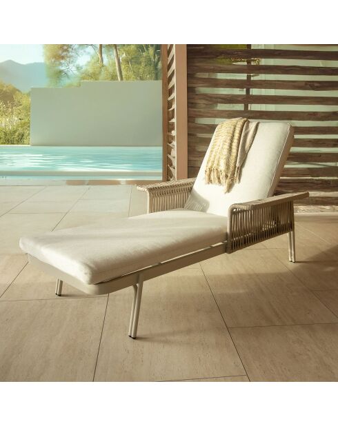 2 Chaises longues Figari sable - 116x54.5x34 cm