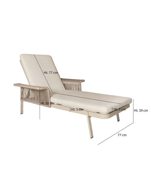 2 Chaises longues Figari sable - 116x54.5x34 cm
