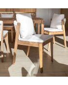 Ensemble de jardin Fidji avec 6 chaises en bois dacacia blanc/acacia