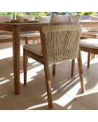 Ensemble de jardin Fidji avec 6 chaises en bois dacacia blanc/acacia