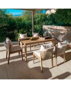 Ensemble de jardin Fidji avec 6 chaises en bois dacacia blanc/acacia