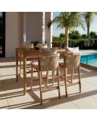 Ensemble Fidji table haute et 2 chaises en bois d'acacia blanc/acacia