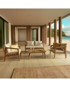 Salon de jardin Fidji en bois d'acacia beige