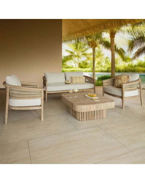 Maui 4-Sitzer-Gartenmöbel aus taupefarbenem Akazienholz