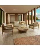 Salon de jardin Maui 4 places en bois d'acacia taupe