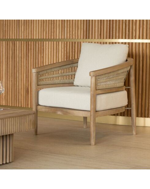 Salon de jardin Maui 4 places en bois d'acacia taupe