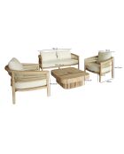Salon de jardin Maui 4 places en bois d'acacia taupe