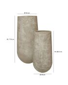 2 Pots forme ronde Faro en fibre d'argile taupe