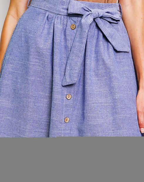 Jupe v100% Lin Lou bleu jeans