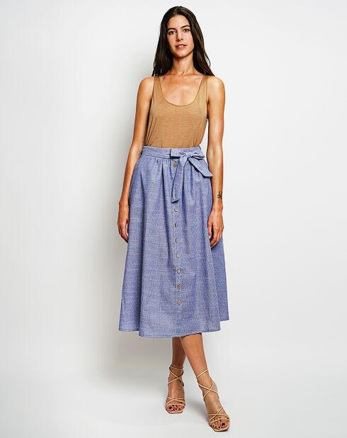 Jupe v100% Lin Lou bleu jeans