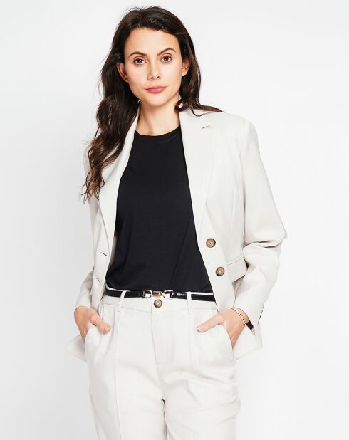 Giacca Alicia beige in misto lino