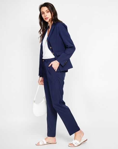 Marineblaue Jacke Alicia aus Leinenmischung