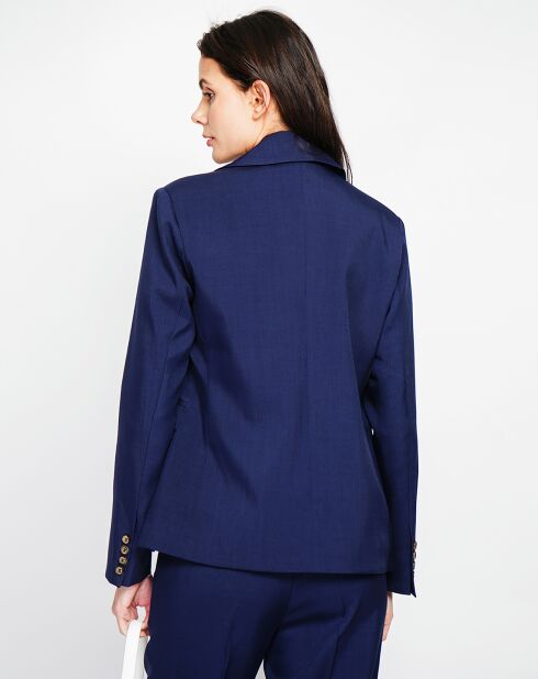 Marineblaue Jacke Alicia aus Leinenmischung