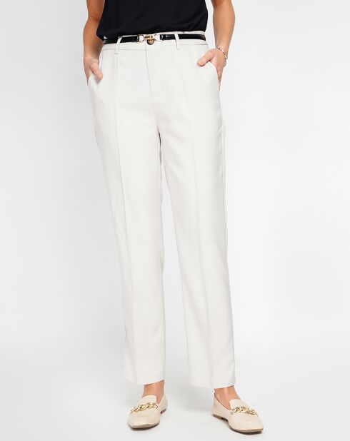 Beige broek van linnenmix Léna