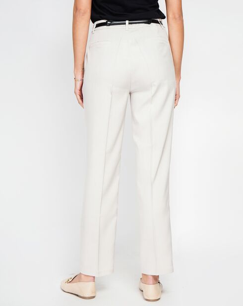 Beige broek van linnenmix Léna