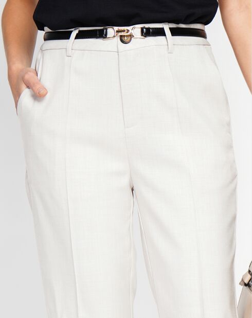 Beige broek van linnenmix Léna