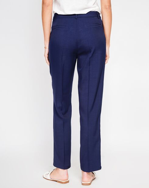 Marineblauwe broek van linnenmix Léna