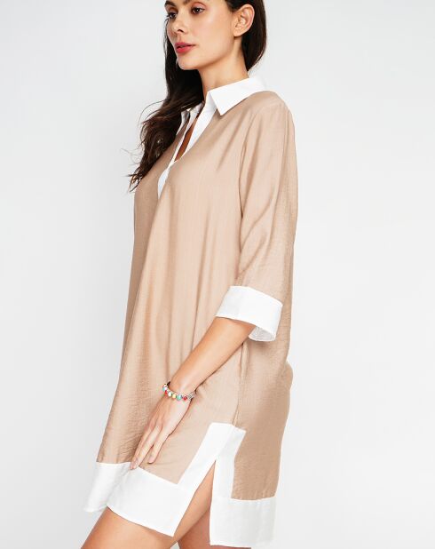 Robe en Lin mélangé Elisa camel