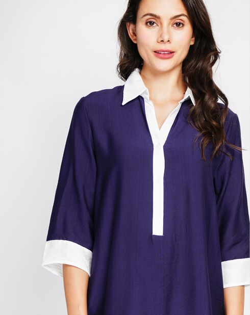 Robe en Lin mélangé Elisa marine