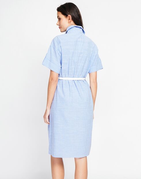 Jurk van azuurblauwe jade linnenmix