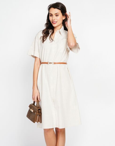 Robe en Lin mélangé Jade beige