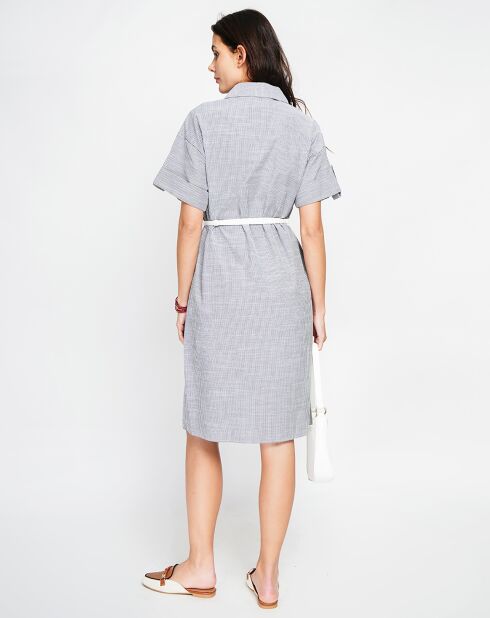 Zwarte jurk van jade-linnenmix