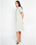Robe en Lin mélangé Jade vert amende