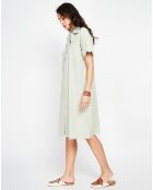 Robe en Lin mélangé Jade vert amende