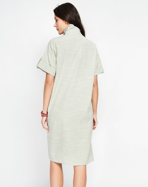 Robe en Lin mélangé Jade vert amende