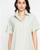 Robe en Lin mélangé Jade vert amende
