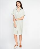 Robe en Lin mélangé Jade vert amende