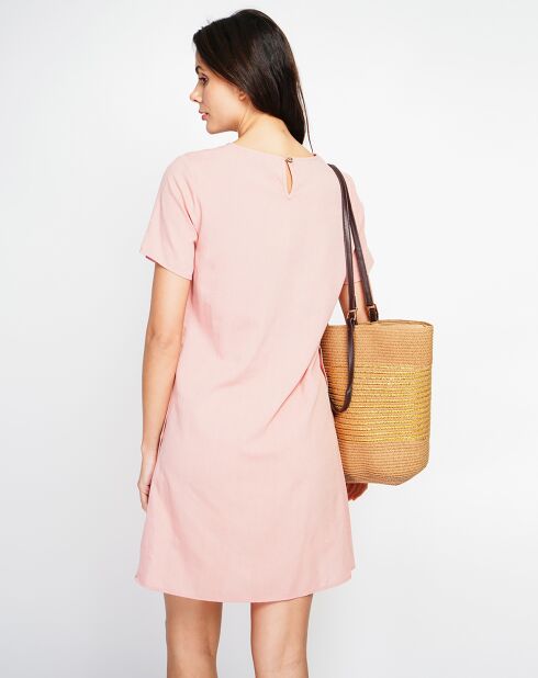 Robe en Lin mélangé Nour peches