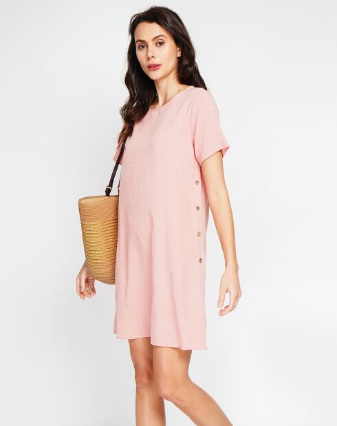Robe en Lin mélangé Nour peches