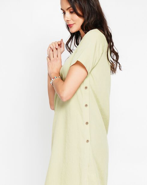 Robe en Lin mélangé Nour vert anis