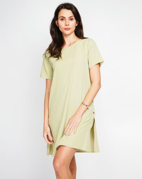 Robe en Lin mélangé Nour vert anis