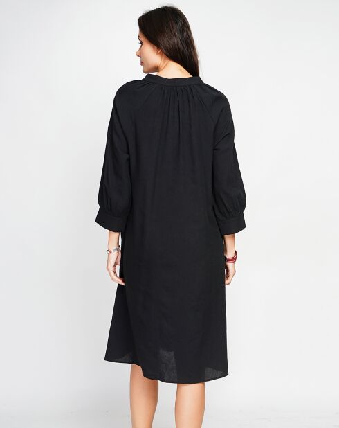 Robe en Lin mélangé Agathe noire
