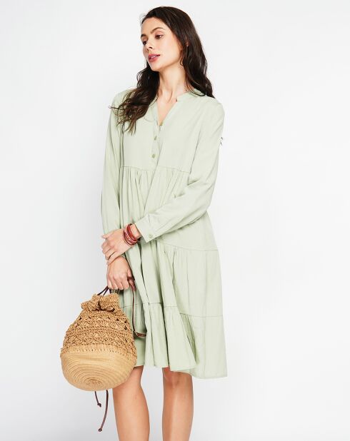 Robe en Lin mélangé Soline jade