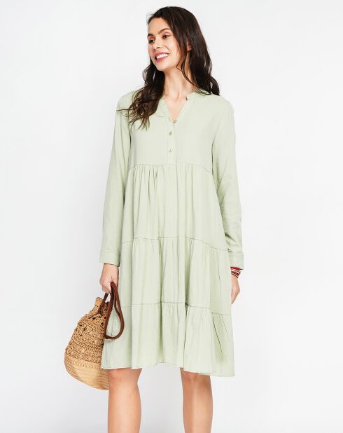 Robe en Lin mélangé Soline jade