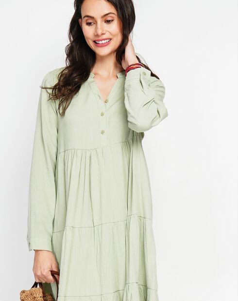 Robe en Lin mélangé Soline jade